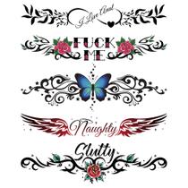 Tatuagens temporárias Kink Ink Sexy Naughty para mulheres x5 Tatuagens temporárias Kink Ink Sexy Naughty para mulheres x5