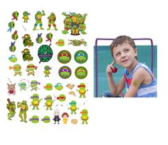Tatuagens Temporárias Kit 40 Tatuagens Tartarugas Ninjas A4 Tatuagens Temporárias Kit 40 Tatuagens Tartarugas Ninjas A4