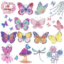 Tatuagens Temporárias Leesgel 130 Estilos Borboleta com Glitter Tatuagens Temporárias Leesgel 130 Estilos Borboleta com Glitter