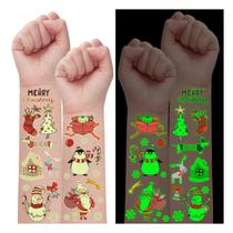 Tatuagens Temporárias Luminosas de Natal PARTYWIND - Pacote com 10 Unidades