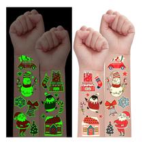 Tatuagens temporárias PARTYWIND Glow Christmas para crianças (24 folhas)