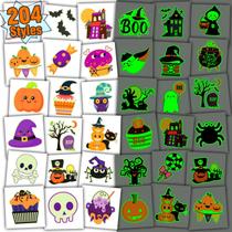 Tatuagens temporárias PARTYWIND Glow Halloween 204 Sheets Kids