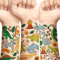 Tatuagens temporárias Savvi 125 Metallic Dinosaur para crianças