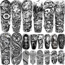 Tatuagens temporárias SHELYEXIEN Black Lion Leopard 20 folhas