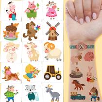 Tatuagens Temporárias Super Fofas De Animais De Fazenda, 10 Folhas, Decorações Para Festas De