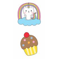 Tatufan Tatuagem Temporária Infantil Divertida Gatinho Nuvem