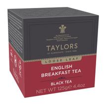 Taylors of Harrogate English Breakfast, Chá Preto, Folhas Soltas, Caixa de 125 g (Pacote com 1), Rico, Brilhante e Maltado, Cafeinado, Chá Premium em Folhas Inteiras