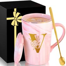 Taza de Cerámica para Café con Tapa Elegancia Personalizada Mármol Rosa Taza de Cerámica para Café con Tapa Elegancia Personalizada Mármol Rosa