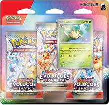 TCG Pokemon Blister Triplo Evoluções Prismaticas Leafeon