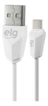 TCUSBE - Cabo BRANCO Sincronização/Recarga USB Tipo-C Reversível 1,25 Metro - ELG TCUSBE - Cabo BRANCO Sincronização/Recarga USB Tipo-C Reversível 1,25 Metro - ELG