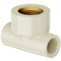 Tê Aquatherm De Transposição CPVC Bege Para Condução De Canos E Tubo Água Quente 22mmX1/2” Tigre