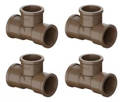 Te Conexão Soldável 90 Kit C/ 4 Uni 40mm 1.1/4 Marrom Tigre