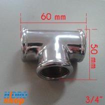 Te Cromado 3/4" Rosca x Rosca - 1100761 Te Cromado 3/4" Rosca x Rosca - 1100761