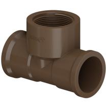 Te Curto 90 Gruas Soldável Roscável PVC Marrom Canos Tubos Para Água Fria 1/2” Polegadas 20mm Tigre