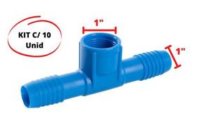 Te De 1 Poleg C/ Rosca Interna Azul - Kit 10 Unid