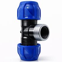 Tê de Compressão PP 32 x 32 Rosca Fêmea 3/4" para Sistemas de Irrigação