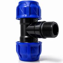 Tê De Compressão PP 50x50mm - Rosca Macho 1-1/2'' para Irrigação e Mineração