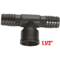 Te Interno Conexão Polietileno PVC Preto Para Tubo Irrigação Mangueira De 1 1/2" Polegadas Amanco