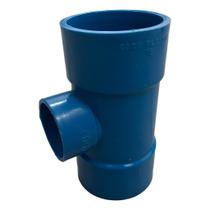 Tê Redução 75mm X 50mm Pvc Azul Irrigação