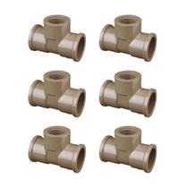 Te Soldável 25mm 3/4 Roscável Hidraulico Fortlev 6Und Te Soldável 25mm 3/4 Roscável Hidraulico Fortlev 6Und