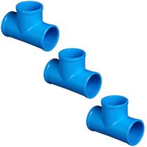Tê Soldável 75mm PN80 em PVC - Kit 3 Unidades Resistentes para Irrigação Segura