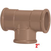 Te Soldável Solda Para Sistema Predial Água Fria Conexão PVC Marrom De 2" Polegadas 60 mm Amanco