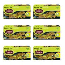 Té Verde Energizante Celestial Seasonings con Cafeína, 12 Bolsitas x 6 Té Verde Energizante Celestial Seasonings con Cafeína, 12 Bolsitas x 6