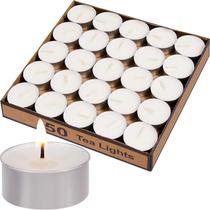 Tea Light Candles Hypmis, pacote com 50 unidades, sem perfume, 4,5 horas de tempo de queima