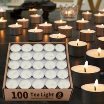 Tea Lights Candles Ashlux Unscented Palm, pacote com 100 unidades brancas