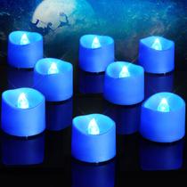 Tea Lights Candles Homemory Blue operado por bateria, pacote com 24