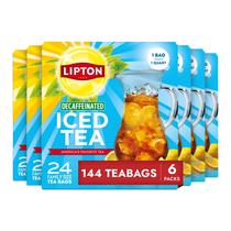 Tea Lipton Decaf Black Iced Tea 144 sacos, tamanho familiar
