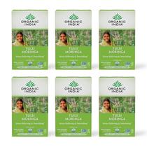 Tea Organic India Tulsi Moringa Stress Relief, 18 sacos, pacote com 6