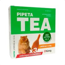 Tea Pipeta 1 Ml Antiparasitário Para 4,1 Até 8kg - 3 Pipetas