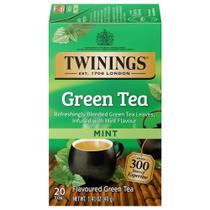 Tea Twinings Green with Mint 20 saquinhos de chá embalados individualmente Tea Twinings Green with Mint 20 saquinhos de chá embalados individualmente