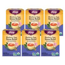 Tea Yogi Blueberry Sage Stress Relief 16 saquinhos de chá x 6 pacotes