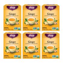 Tea Yogi Ginger orgânico sem cafeína, 96 sacos, pacote com 6
