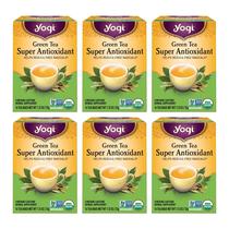 Tea Yogi Green Tea Super Antioxidante 16 sacos e 6 pacotes Tea Yogi Green Tea Super Antioxidante 16 sacos e 6 pacotes