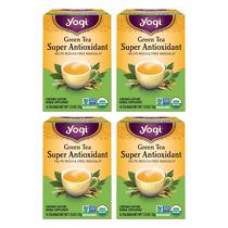 Tea Yogi Green Tea Super Antioxidante, 16 sacos, pacote com 4