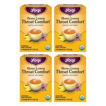 Tea Yogi Honey Lemon Throat Comfort 16 saquinhos de chá (4 pacotes)