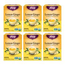 Tea Yogi Lemon Ginger apoia a digestão saudável 96 saquinhos de chá
