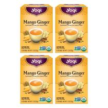 Tea Yogi Mango Ginger 16 saquinhos de chá por pacote (4 pacotes) orgânicos