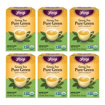 Tea Yogi Pure Green Tea Organic 16 sacos por pacote (6 pacotes) Tea Yogi Pure Green Tea Organic 16 sacos por pacote (6 pacotes)