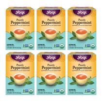 Tea Yogi Purely Peppermint 96 saquinhos de chá de ervas orgânicas x6
