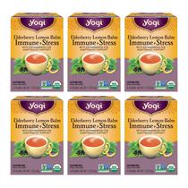 Tea Yogi, sabugueiro, erva-cidreira, imune ao estresse, 96 sacos orgânicos