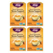 Tea Yogi Sweet Clementine Stress Support 16 saquinhos de chá x 4 pacotes