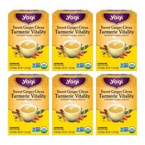 Tea Yogi Sweet Ginger Citrus Turmeric Vitality 16 sacos x 6