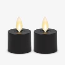 Tealight Luminara Moving Flame Flameless Black Plastic x2