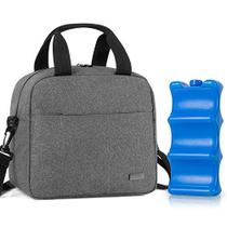 Teamoy Breastmilk Cooler Bag com ice pack, travel baby bottle carrier tote bag fits até 6 grandes garrafas de 9 onças, cinza