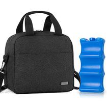 Teamoy Breastmilk Cooler Bag com ice pack, travel baby bottle carrier tote bag fits até 6 grandes garrafas de 9 onças, preto