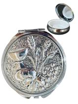 Teca Porta Hóstia Eucaristia P/ Comunhão 6cm Cor Prateada